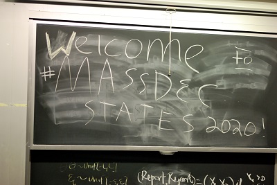 Chalkboard reading 'welcome'